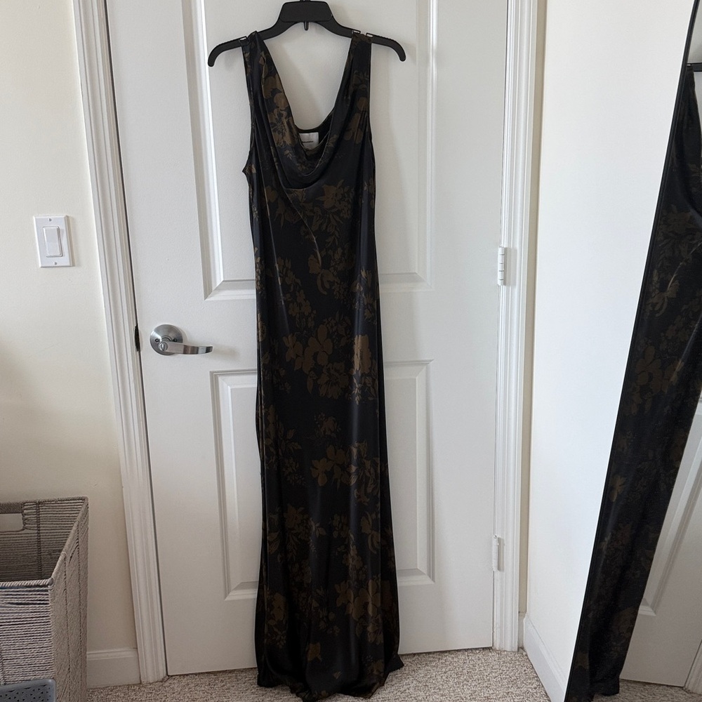 Reformation Annabelle Silk Dress Night Garden - Size 12 - Picture 3 of 5